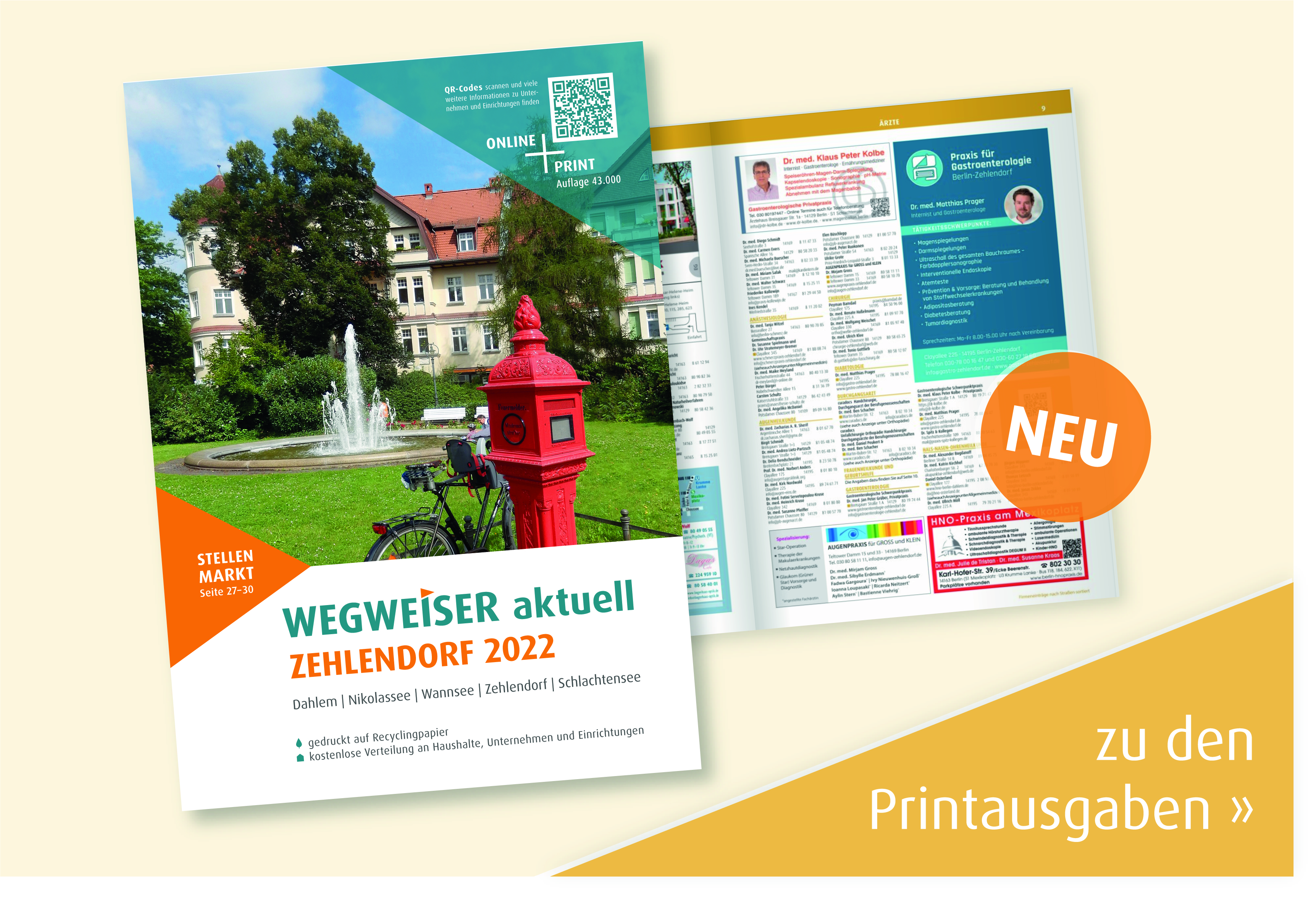 WEGWEISER aktuell zu den Printausgaben