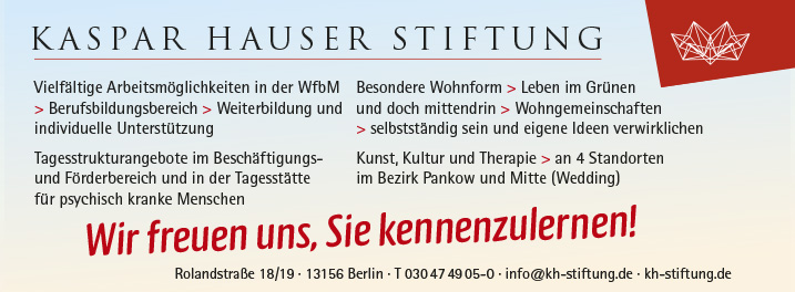 Kaspar Hauser Stiftung 13156 Berlin Pankow ...