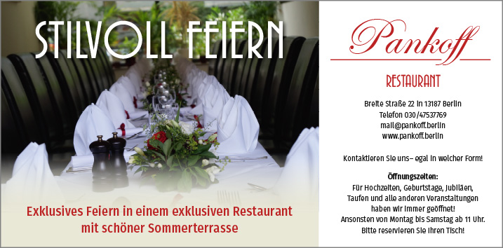 Restaurants Gaststätten Cafés Bars Berlin Pankow WEGWEISER aktuell