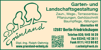 Garten und Landschaftsgestaltung Grünland Ralph 12587 Berlin